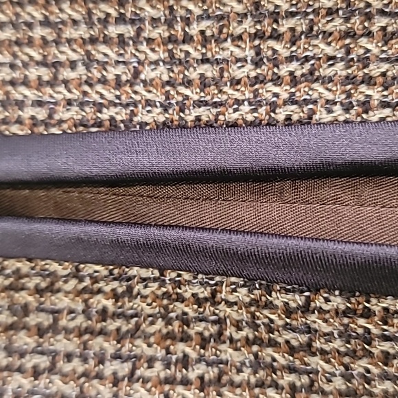 Jones New York Virgin Wool Blend Tweed Open Front Blazer Brown 14 - Picture 7 of 12